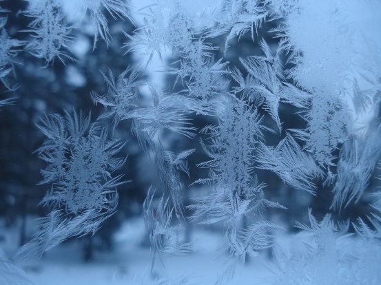 Köksfönstrets iskristaller