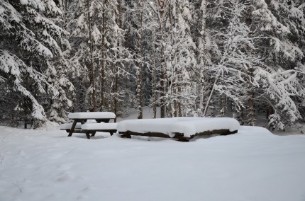 Rastplats i snö