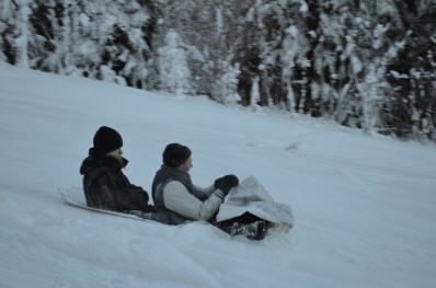 Emil och Marcus på vaxduk