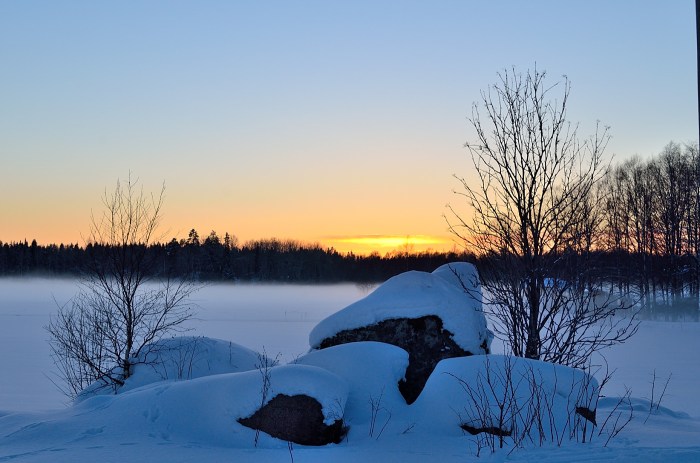 Solnedgång på vägen hem