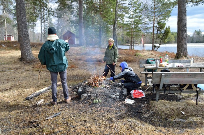 Korvgrillning pågår