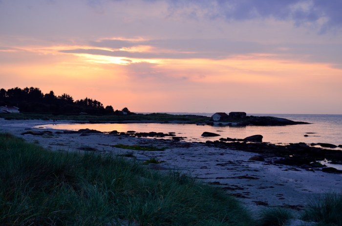 Solnedgång på Rӕgestranden