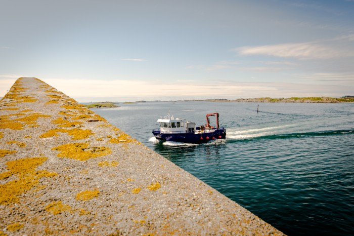 Fiskebåt under bron